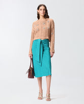 Gonna midi con motivo a righe e fusciacca - | Pinko