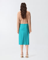 Midi skirt with striped pattern and sash - | Pinko