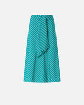 Midi skirt with striped pattern and sash - | Pinko