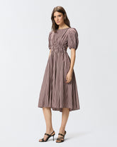 Robe midi à rayures et dos nu - | Pinko