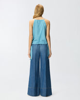 Striped top with thin shoulder straps and bows - | Pinko