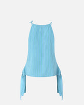 Striped top with thin shoulder straps and bows - | Pinko