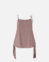 Striped top with thin shoulder straps and bows - | Pinko