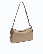 Keeper Bag medium shoulder bag in new biker leather - Beige | Pinko