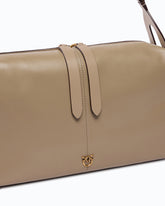 Keeper Bag medium shoulder bag in new biker leather - Beige | Pinko