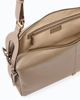 Keeper Bag medium shoulder bag in new biker leather - Beige | Pinko