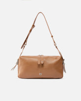 Δερμάτινη τσάντα ώμου μετρίου μεγέθους Keeper Bag new biker - Καφέ | Pinko