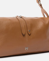 Keeper Bag medium shoulder bag in new biker leather - Brown | Pinko