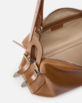 Keeper Bag medium shoulder bag in new biker leather - Brązowy | Pinko