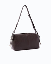 Borsa a spalla media Keeper Bag in pelle new biker - Marrone | Pinko