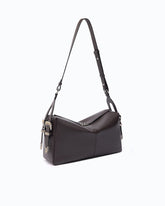 Borsa a spalla media Keeper Bag in pelle new biker - Marrone | Pinko