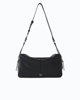 Keeper Bag medium shoulder bag in new biker leather - | Pinko