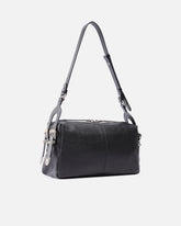 Keeper Bag medium shoulder bag in new biker leather - Black | Pinko