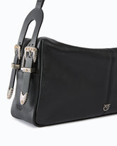 Keeper Bag medium shoulder bag in new biker leather - | Pinko