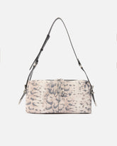 Borsa a spalla media Keeper Bag in suede con stampa pitone - | Pinko