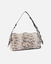 Borsa a spalla media Keeper Bag in suede con stampa pitone - | Pinko