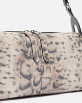 Borsa a spalla media Keeper Bag in suede con stampa pitone - | Pinko