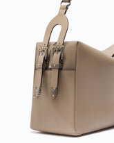 Borsa a spalla grande Keeper Bag in pelle new biker - Beige | Pinko
