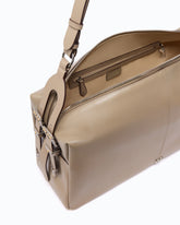 Borsa a spalla grande Keeper Bag in pelle new biker - Beige | Pinko