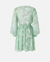 Krótka sukienka z nadrukiem w róże i z kokardą - | Pinko