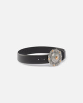 Leather belt with jewel medallion, 4cm - | Pinko