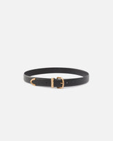 Leather belt with gold-tone hardware, 3cm - | Pinko