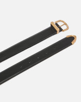 Leather belt with gold-tone hardware, 3cm - | Pinko