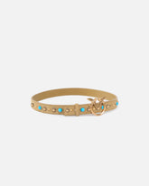 Suede belt with studs, 3 cm - | Pinko