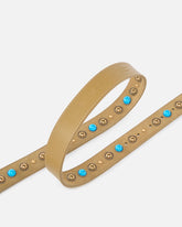 Suede belt with studs, 3 cm - | Pinko