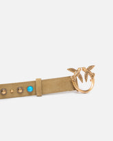 Cintura in suede con borchie 3 cm - | Pinko