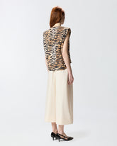 Sleeveless sweater with tiger print - | Pinko