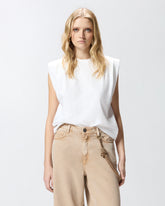 T-shirt smanicata in jersey doppio - | Pinko