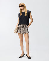 T-shirt smanicata in jersey doppio - | Pinko