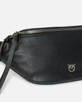 Kleine Gürteltasche aus New Biker Leder - Schwarz | Pinko
