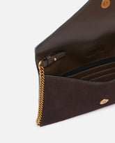 Kleine Beuteltasche aus Veloursleder mit Nieten und Schulterriemen - | Pinko