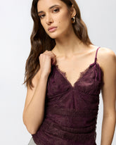 Haut à bretelles en dentelle florale - | Pinko