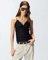 Top in pizzo floreale con spalline - | Pinko