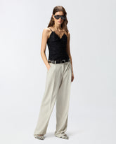 Top in pizzo floreale con spalline - | Pinko