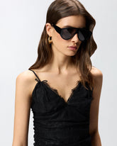 Top in pizzo floreale con spalline - | Pinko