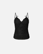 Top in pizzo floreale con spalline - | Pinko