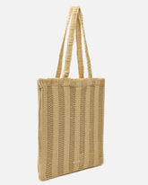 Borsa shopper media Easy Tote Bag in rafia - Beige | Pinko