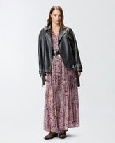 Vestito lungo con stampa cachemire metallizzata - | Pinko