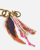 Keyring charm with feathers and cords - | Pinko