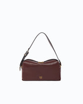 Medium crossbody Boston bag in new biker leather - Dark Red | Pinko