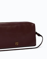 Medium crossbody Boston bag in new biker leather - Dark Red | Pinko