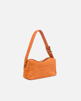 Medium crossbody bowler bag in crocodile-print leather - | Pinko