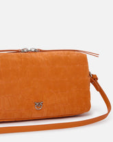 Medium crossbody bowler bag in crocodile-print leather - | Pinko