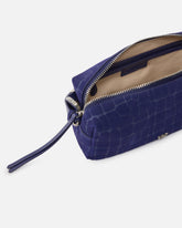 Medium crossbody bowler bag in crocodile-print leather - Purple | Pinko