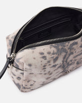Medium crossbody bowler bag in suede with python print - | Pinko