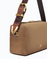 Medium crossbody Boston bag in spray-effect suede - | Pinko